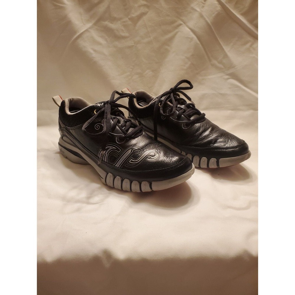 Ahnu Yoga Poise Flex Cross Training Black Embroidered Sneakers Womens Size 7
